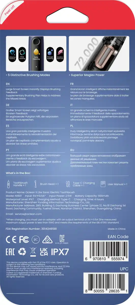 Bild 4 von Oclean Oclean X Lite Dark Blue Elektrische Zahnbürste