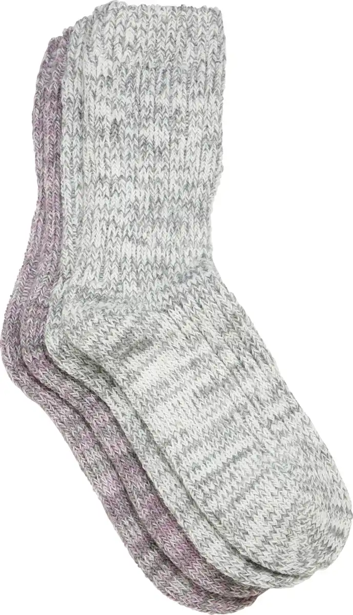 Bild 2 von IDEENWELT 2er Set Kuschelsocken Gr. 35/38 mauve/grau