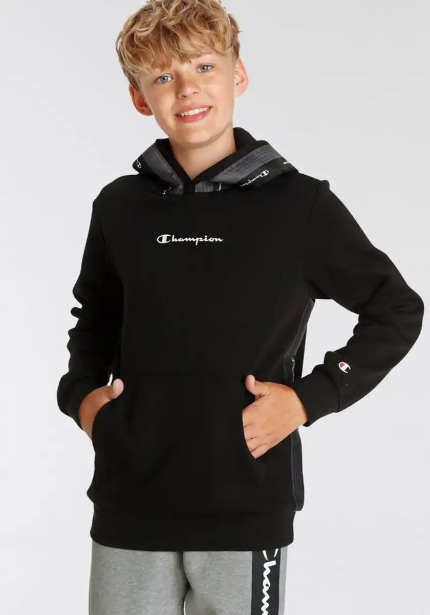 Bild 1 von Champion Kapuzensweatshirt Tape Hooded Sweatshirt - für Kinder, Schwarz