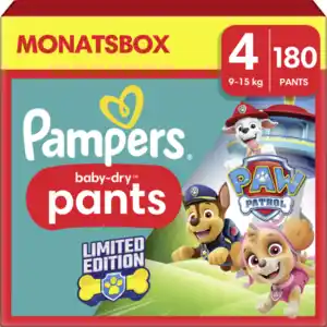 Pampers Baby Dry Nappy Pants Gr. 4 (9-15kg) Monatsbox Paw Patrol