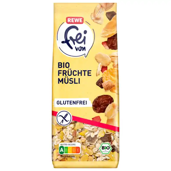 Bild 1 von REWE frei von Bio Früchtemüsli glutenfrei 400g