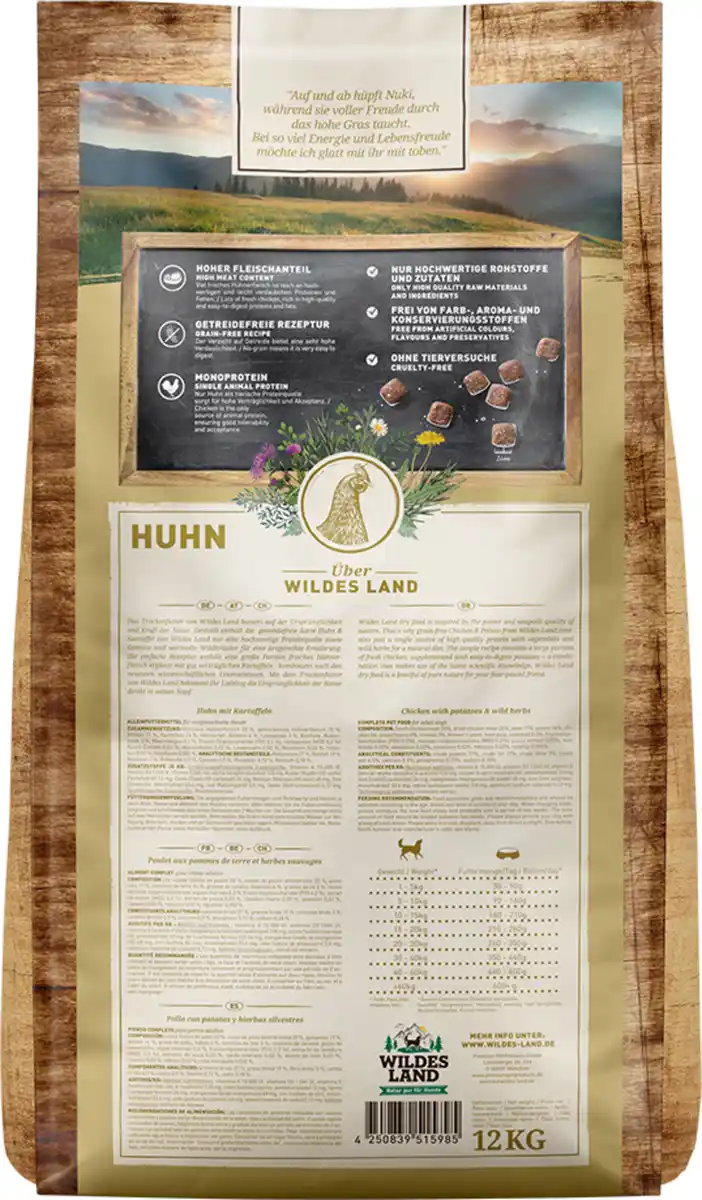 Bild 2 von Wildes Land Hundefutter Adult Classic Huhn mit Kartoffeln, 12 kg