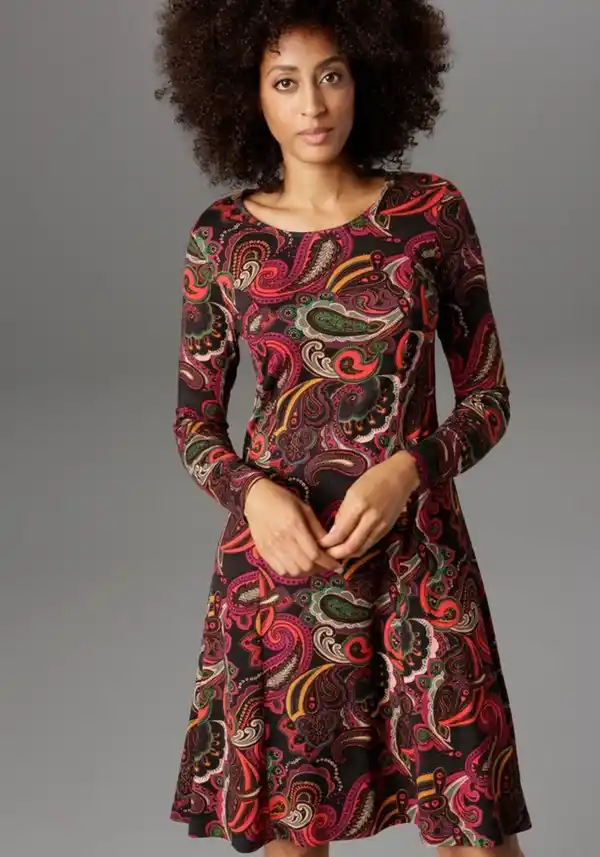 Bild 1 von Aniston SELECTED Jerseykleid Paisley-Druck in satten Farben