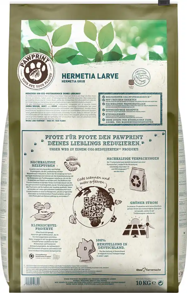 Bild 2 von Wildes Land Hundefutter Adult PawPrint Insect Hermetia Larve, 10 kg