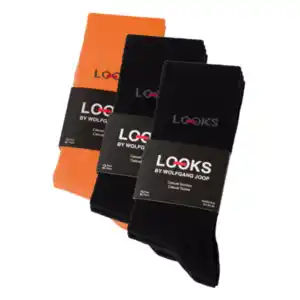 Socken Casual Unisex 6er, Orange, Schwarz, Größe 43/46