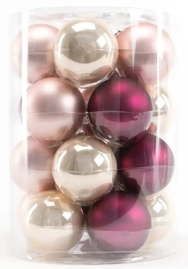 Bild 1 von TrendLine Weihnachtskugeln aus Glas Ø 6 cm perle-rosa-magnoliarosa 20 Stück