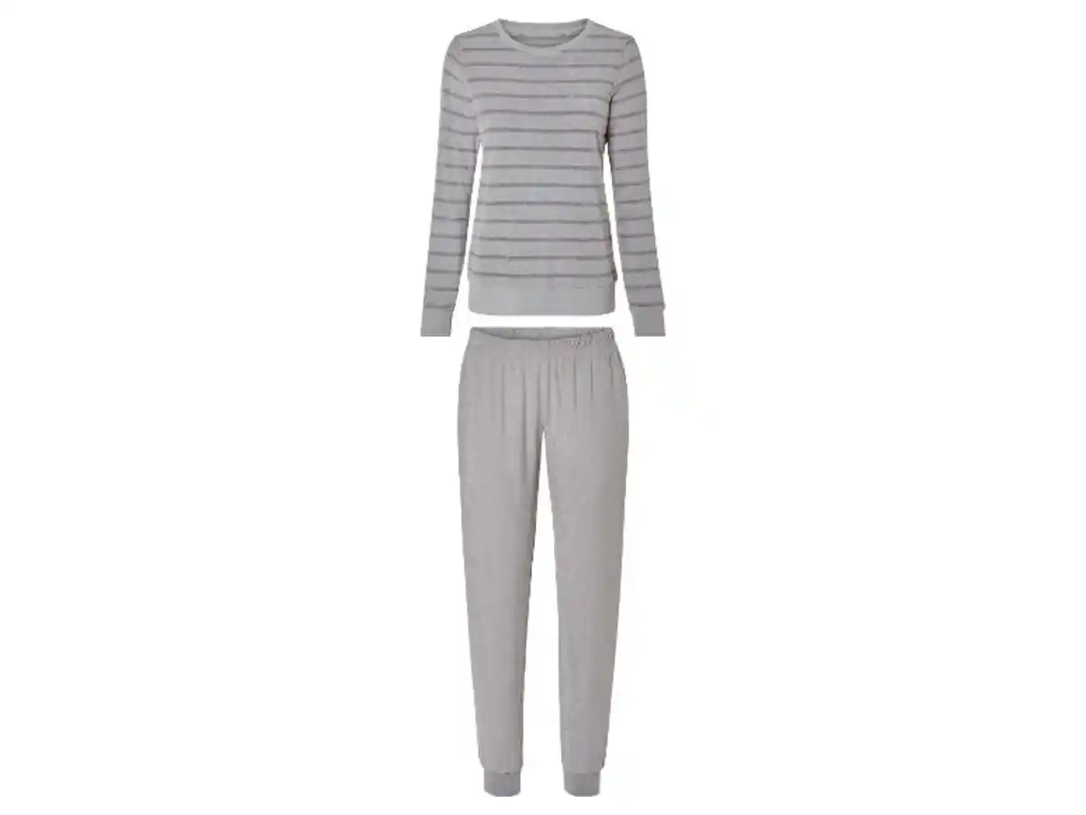Bild 2 von esmara® Damen Frottee-Pyjama, lang, mit Baumwolle