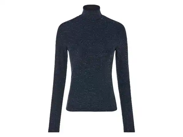 Bild 2 von esmara® Damen Rollkragenshirt, mit Glitzereffekt