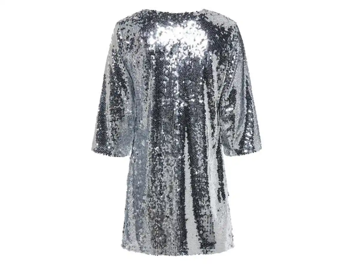 Bild 3 von esmara® Damen Pailletten-Kleid / Pailletten-Wickelkleid, mit Rundhalsausschnitt / V-Ausschnitt