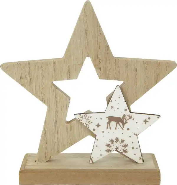 Bild 1 von TrendLine Holzstern 15 x 5 x 15,5 cm mit Muster