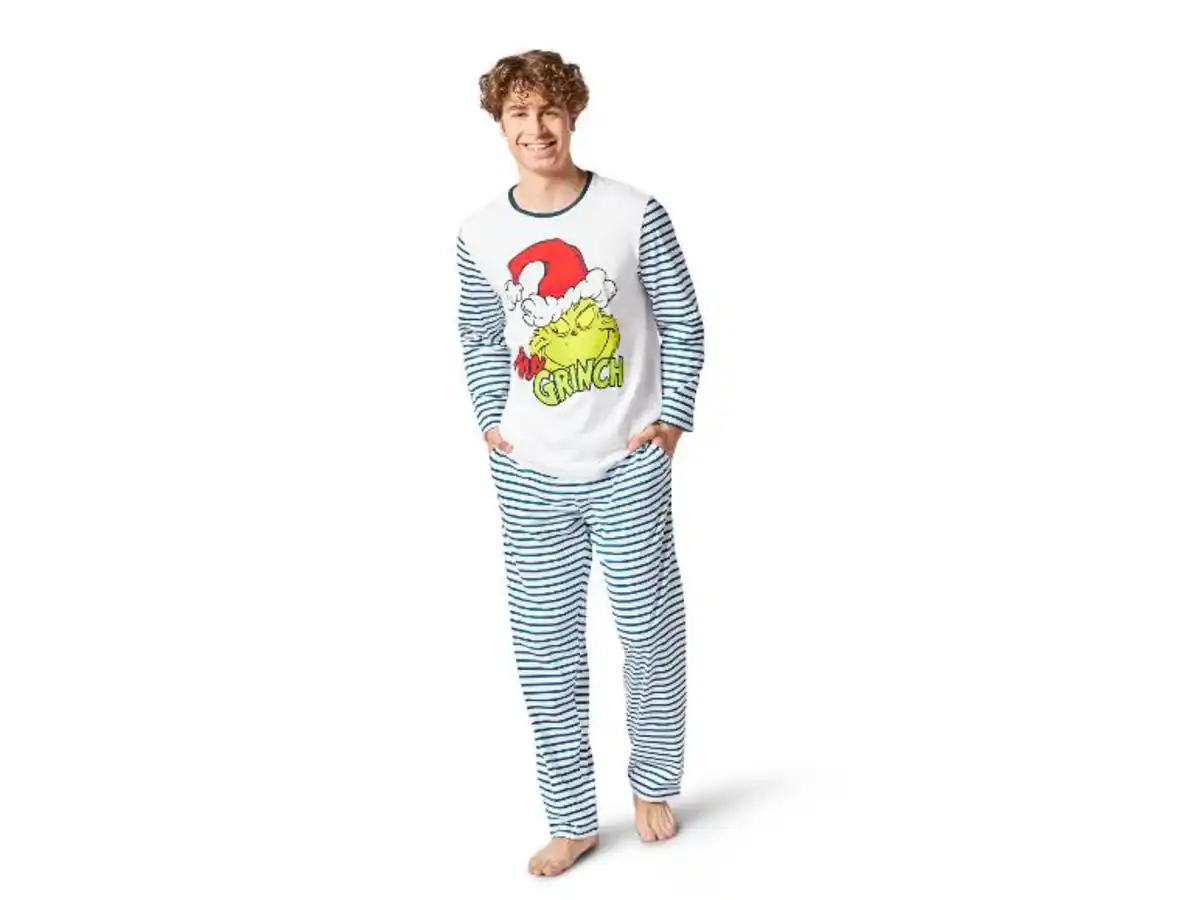 Bild 4 von Herren Pyjama »Grinch«, aus reiner Baumwolle