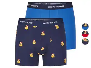 Happy Shorts Herren Boxershorts, 2 Stück, winterliche Prints,  1 x