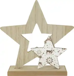 TrendLine Deko Holzstern 20 x 5,5 x 20 cm mit Muster