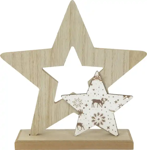 Bild 1 von TrendLine Deko Holzstern 20 x 5,5 x 20 cm mit Muster