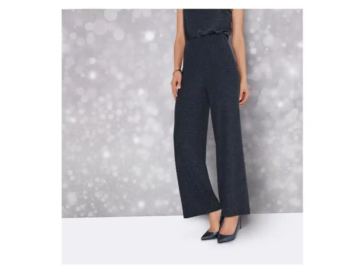 Bild 3 von esmara® Damen Wide-Leg-Hose mit edlem Glitzereffekt