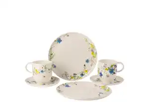 Rosenthal Geschirr-Set »Brillance Fleurs des Alpes Set 6-tlg.« (6-tlg), Fine China-Porzellan, Bone China