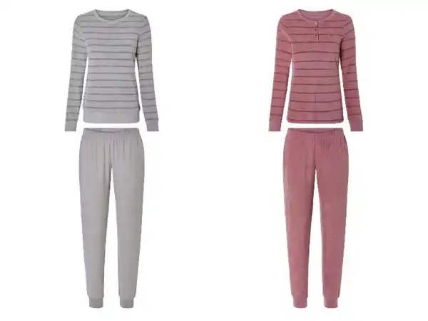 Bild 1 von esmara® Damen Frottee-Pyjama, lang, mit Baumwolle