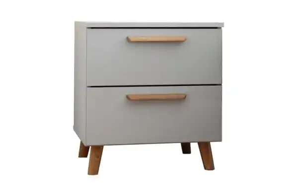 Bild 2 von Rauch - Nachttisch Skandi, seidengrau, 47 x 54 cm, mit 2 Schubkästen