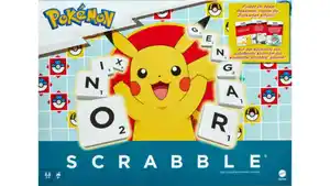 Scrabble Pokémon-Brettspiel, klassisches Familienwortspiel mit zwei Spielmöglichkeiten für 24 Spieler, deutsche Ausgabe