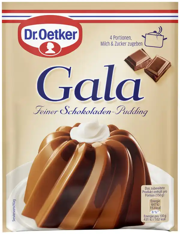 Bild 1 von Dr.Oetker Gala Puddingpulver Schokolade 3ST 150G