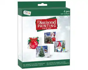 Diamond Painting Weihnachten Karten-Set mit Umschlägen 4er