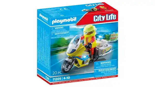 Bild 1 von PLAYMOBIL 71205 - City Life - Notarzt-Motorrad mit Blinklicht