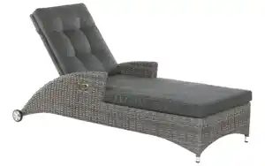 Wiemann - Garten-Sonnenliege Barcelona, Geflecht Polyrattan grey-mix