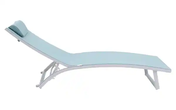 Bild 4 von Gartenliege Diana, Bezug Texline in grün, Gestell aus Aluminium in weiß, inkl. Kissen