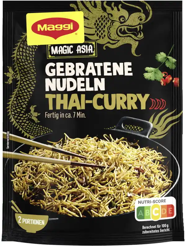 Bild 1 von Maggi Magic Asia Gebratene Nudeln Thai Curry scharf 130G