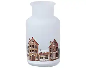 novooo Deko Vase Winterhaus 13,5cm2f Glas