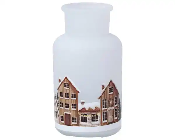 Bild 1 von novooo Deko Vase Winterhaus 13,5cm2f Glas