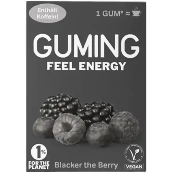 Bild 1 von GUMING 2 x Energy Kaugummi Blacker the Berry