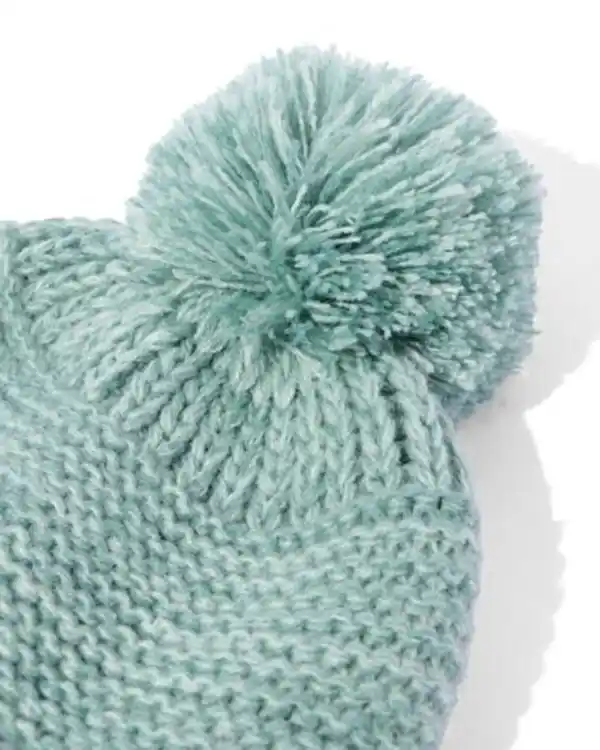 Bild 3 von Gestreifte Babymütze mit Bommel grün