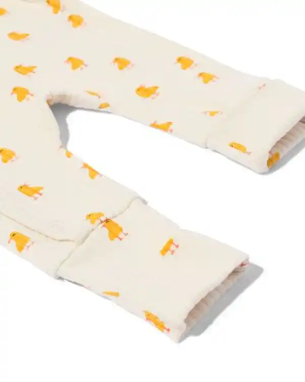 Bild 3 von größenflexibler Newborn-Strampler, Feinripp, mit Bambus/Elasthan, Enten eierschalenfarben