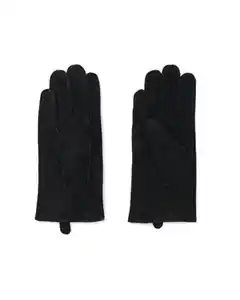 Damen-Wildlederhandschuhe schwarz