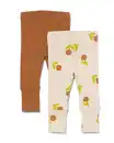 Bild 2 von 2er-Pack größenflexible Baby-Leggings, gerippt ecru