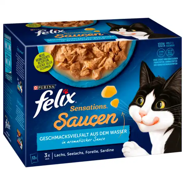 Bild 1 von Purina Felix Sensations Soße Geschmacksvielfalt aus dem Wasser 12x85g