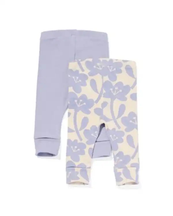 Bild 2 von 2er-Pack größenflexible Baby-Leggings, gerippt lila