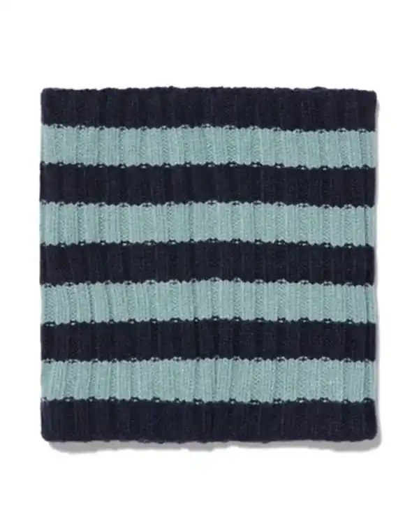 Bild 2 von Kinder-Rollkragenschal mit Rippenmuster gestreift