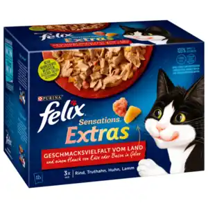 Purina Felix Sensations Extras Gelee Geschmacksvielfalt vom Land 12x85g