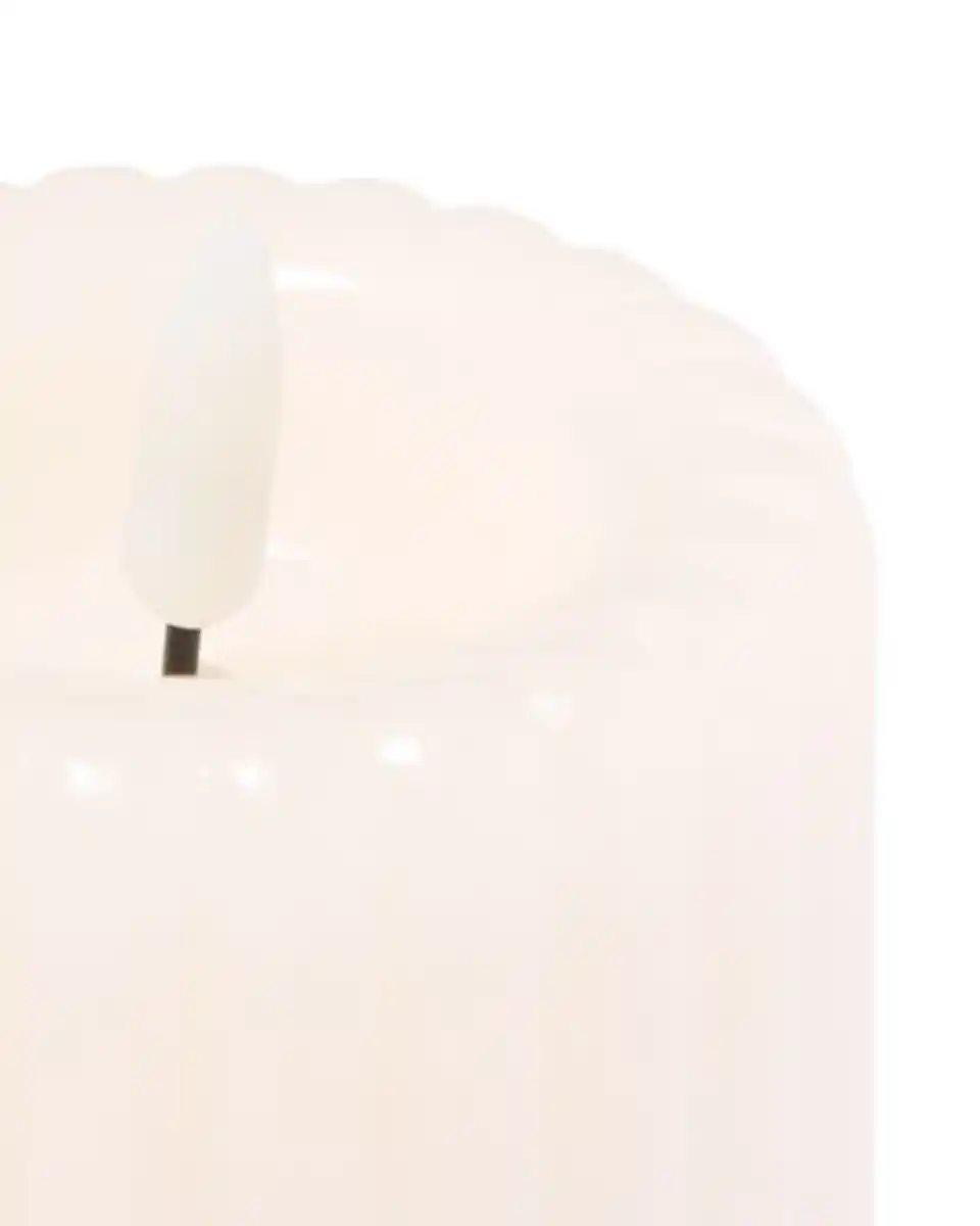 Bild 2 von LED-Kerze, 7,5 × 10 cm, gerippt, Elfenbein