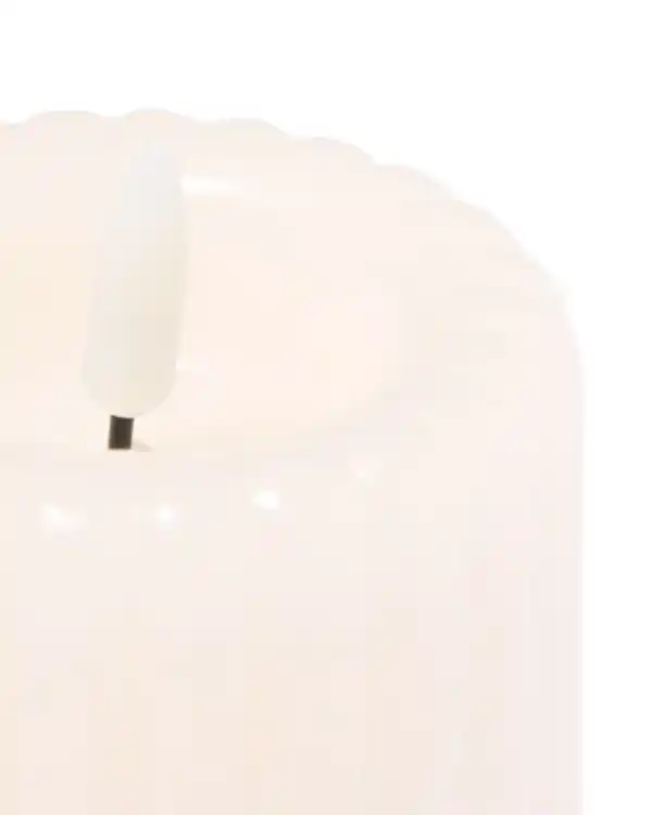 Bild 2 von LED-Kerze, 7,5 × 10 cm, gerippt, Elfenbein