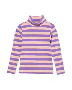 Kindershirt mit Rollkragen, Ripp violett