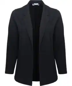 Schwarzer Blazer offene Form, schwarz