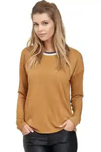 Decay Langarmshirt mit Ausschnittblende