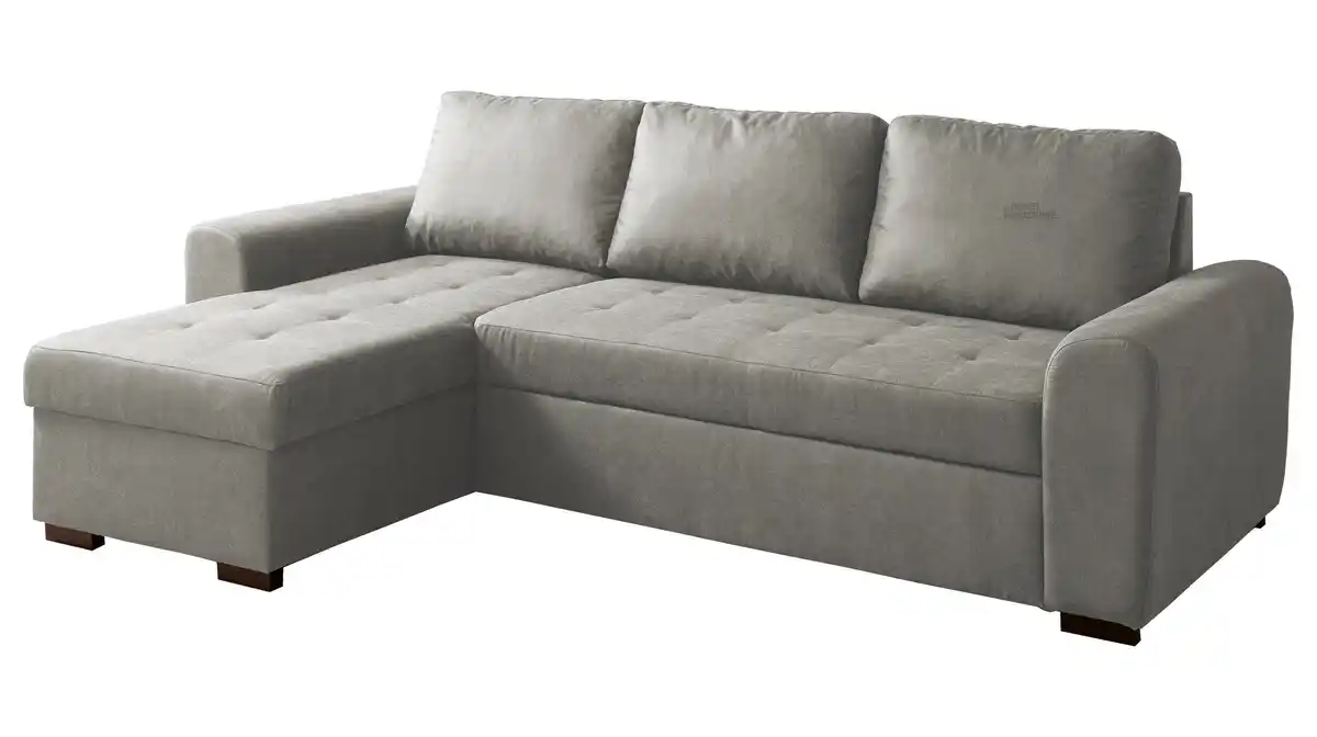 Bild 1 von Ecksofa mit Schlaffunktion grau 243 x 155 cm Bettkasten POLL