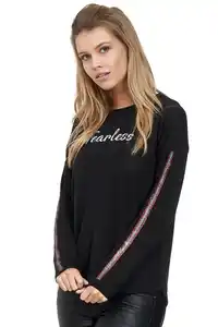 Decay Langarmshirt mit seitlichem Pailletten-Design