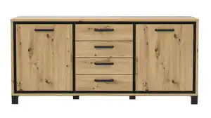 Sideboard 2 türig Artisan Eiche - Metall schwarz 178 cm - TRONDHEIM