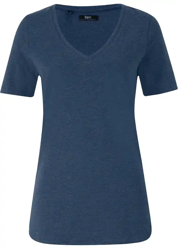 Bild 1 von T-Shirt mit tiefem V-Ausschnitt mit Bio-Baumwolle, 56/58, Blau