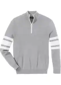 Troyer Pullover mit recycelter Baumwolle, 44/46 (S), Grau